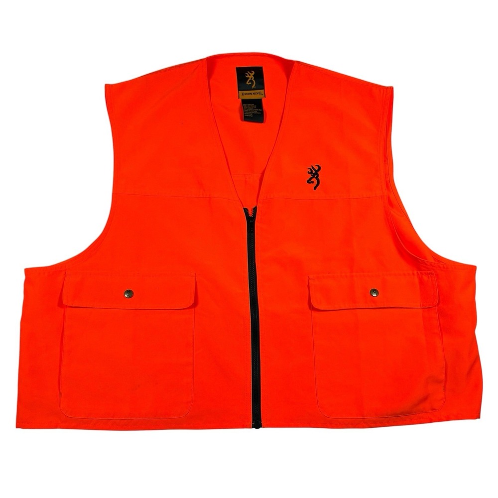 Browning Hunting Vest Blaze Orange Mens 2XL Hunting Safety Shooting Outdoors